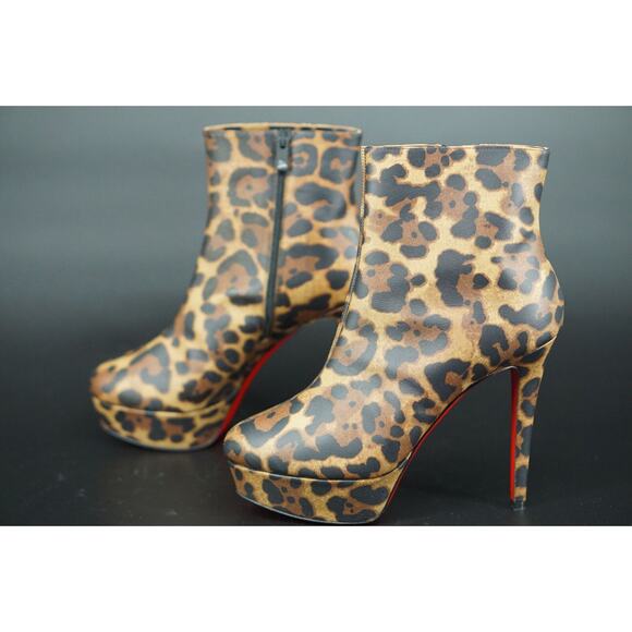 Christian Louboutin Bianca Bootie Size 39 NIB $1295 Leopard 120MM Platform - Picture 5 of 12